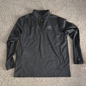 Black Quarter-Zip Pullover with Vanderbilt Logo